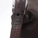 FENDI Mamma Baguette Shoulder Bag Cotton Jersey Brown Silver Auth bs37676-9