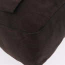 FENDI Mamma Baguette Shoulder Bag Cotton Jersey Brown Silver Auth bs37676-16