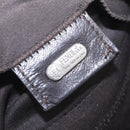 FENDI Mamma Baguette Shoulder Bag Cotton Jersey Brown Silver Auth bs37676-22