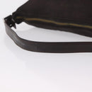 FENDI Mamma Baguette Shoulder Bag Cotton Jersey Brown Silver Auth bs37676-7