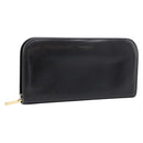 Saint Laurent Long Wallet Leather Black Gold Auth bs37677-1