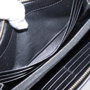 Saint Laurent Long Wallet Leather Black Gold Auth bs37677-15