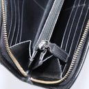 Saint Laurent Long Wallet Leather Black Gold Auth bs37677-17