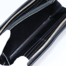Saint Laurent Long Wallet Leather Black Gold Auth bs37677-19