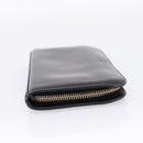 Saint Laurent Long Wallet Leather Black Gold Auth bs37677-5