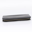 Saint Laurent Long Wallet Leather Black Gold Auth bs37677-6