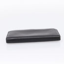 Saint Laurent Long Wallet Leather Black Gold Auth bs37677-7