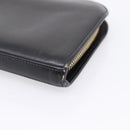 Saint Laurent Long Wallet Leather Black Gold Auth bs37677-8