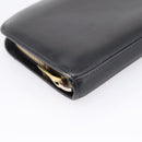 Saint Laurent Long Wallet Leather Black Gold Auth bs37677-9