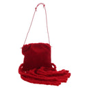 Bottega Veneta Shoulder Bag Fabric Leather Red Auth bs37678V-1