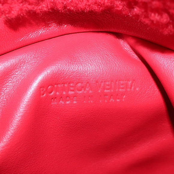 Bottega Veneta Shoulder Bag Fabric Leather Red Auth bs37678V