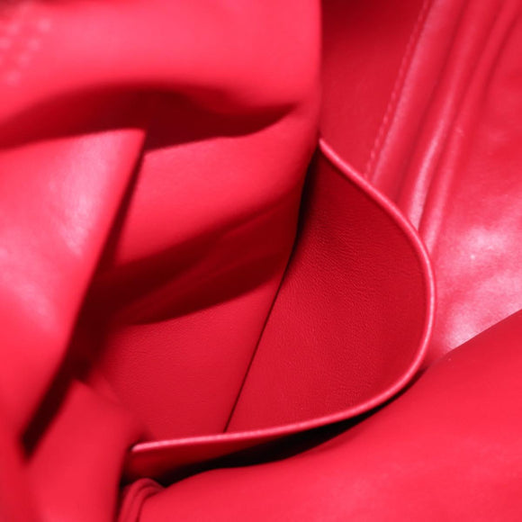 Bottega Veneta Shoulder Bag Fabric Leather Red Auth bs37678V