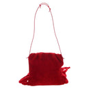 Bottega Veneta Shoulder Bag Fabric Leather Red Auth bs37678V-3