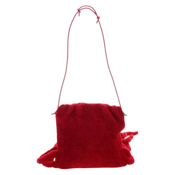 Bottega Veneta Shoulder Bag Fabric Leather Red Auth bs37678V