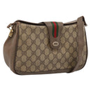 GUCCI GG Supreme Web Sherry Line Bag PVC Beige Gold 116 02 076 Auth bs37680-1