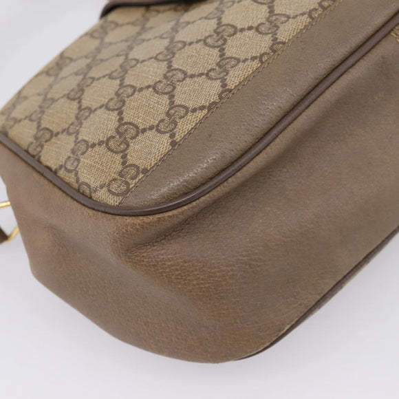 GUCCI GG Supreme Web Sherry Line Bag PVC Beige Gold 116 02 076 Auth bs37680