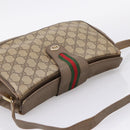 GUCCI GG Supreme Web Sherry Line Bag PVC Beige Gold 116 02 076 Auth bs37680-6
