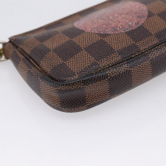 LOUIS VUITTON Damier Ebene T&B Mini Pochette Accessoires N58011 LV Auth bs37681