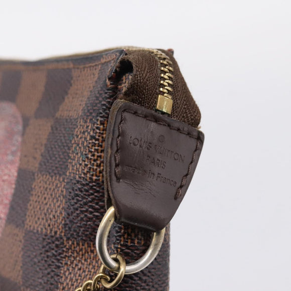 LOUIS VUITTON Damier Ebene T&B Mini Pochette Accessoires N58011 LV Auth bs37681