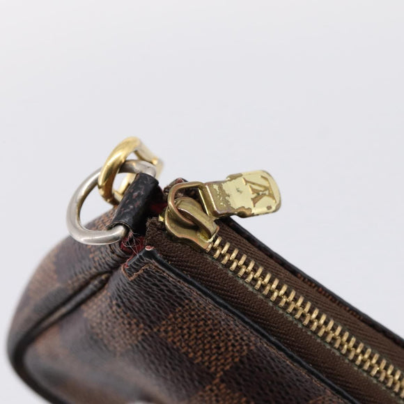 LOUIS VUITTON Damier Ebene T&B Mini Pochette Accessoires N58011 LV Auth bs37681