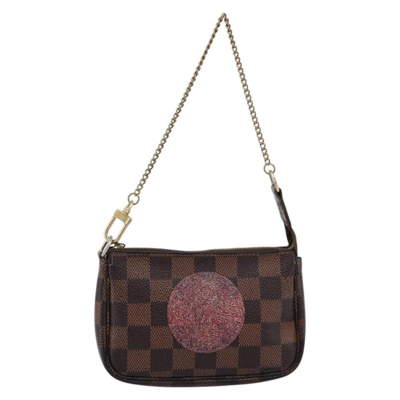 LOUIS VUITTON Damier Ebene T&B Mini Pochette Accessoires N58011 LV Auth bs37681