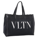 Valentino Tote Bag Canvas Black Silver Auth bs37683-1