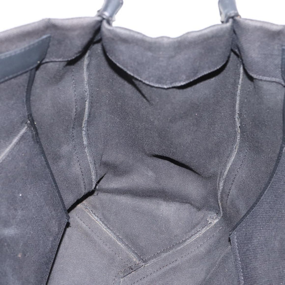 Valentino Tote Bag Canvas Black Silver Auth bs37683