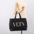 Valentino Tote Bag Canvas Black Silver Auth bs37683-20