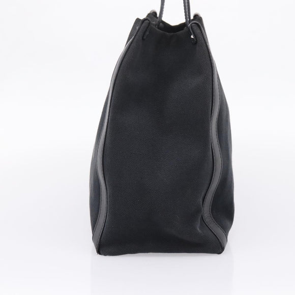 Valentino Tote Bag Canvas Black Silver Auth bs37683