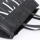 Valentino Tote Bag Canvas Black Silver Auth bs37683-6