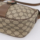 GUCCI GG Supreme Web Sherry Line Bag PVC Beige Gold 89 02 032 Auth bs37687-14