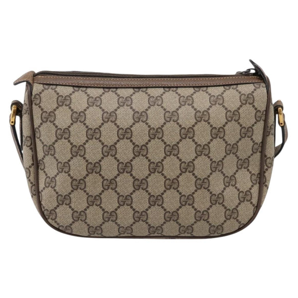GUCCI GG Supreme Web Sherry Line Bag PVC Beige Gold 89 02 032 Auth bs37687