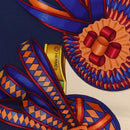 HERMES Carre 90 Scarf ”LES RUBANS DU CHEVAL” Silk Blue Auth bs37692-12