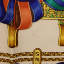 HERMES Carre 90 Scarf ”LES RUBANS DU CHEVAL” Silk Blue Auth bs37692-13