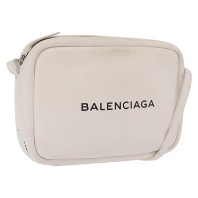 Balenciaga Shoulder Bag Leather White Silver 489812 Auth bs37703