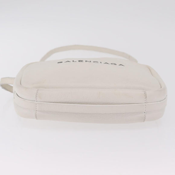Balenciaga Shoulder Bag Leather White Silver 489812 Auth bs37703