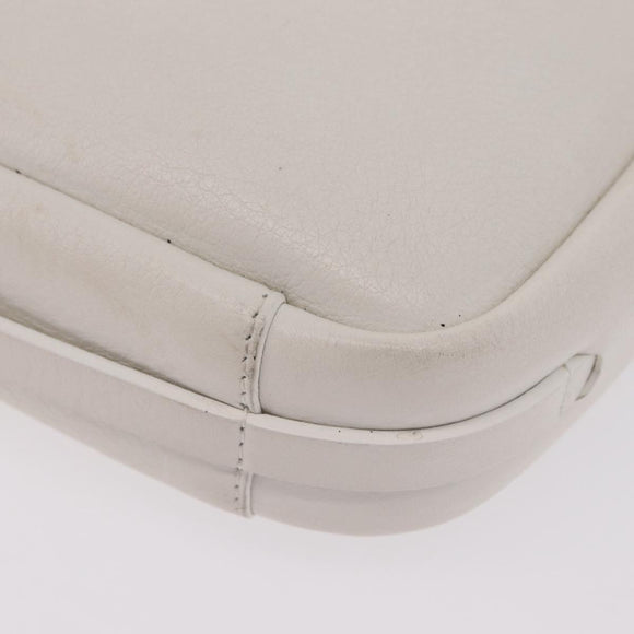 Balenciaga Shoulder Bag Leather White Silver 489812 Auth bs37703