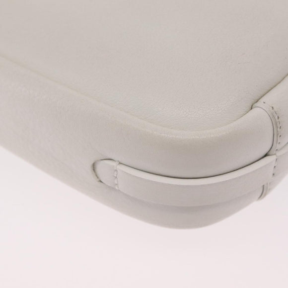 Balenciaga Shoulder Bag Leather White Silver 489812 Auth bs37703