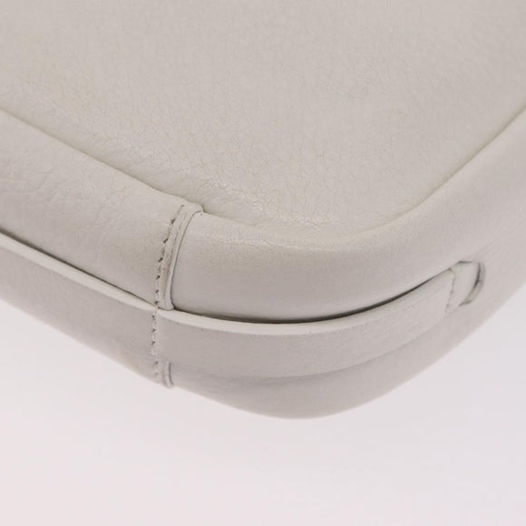 Balenciaga Shoulder Bag Leather White Silver 489812 Auth bs37703