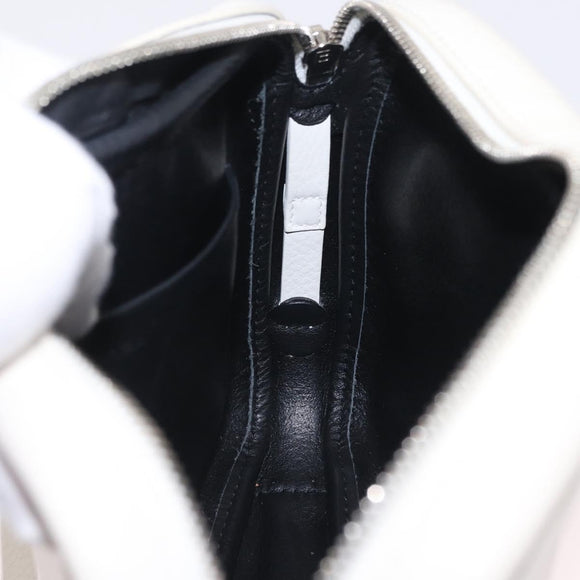Balenciaga Shoulder Bag Leather White Silver 489812 Auth bs37703