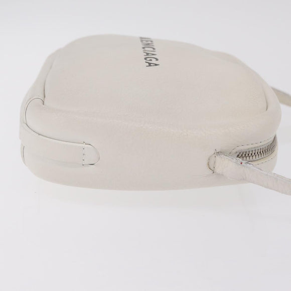 Balenciaga Shoulder Bag Leather White Silver 489812 Auth bs37703