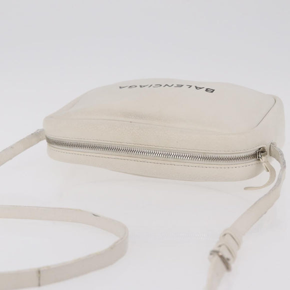 Balenciaga Shoulder Bag Leather White Silver 489812 Auth bs37703