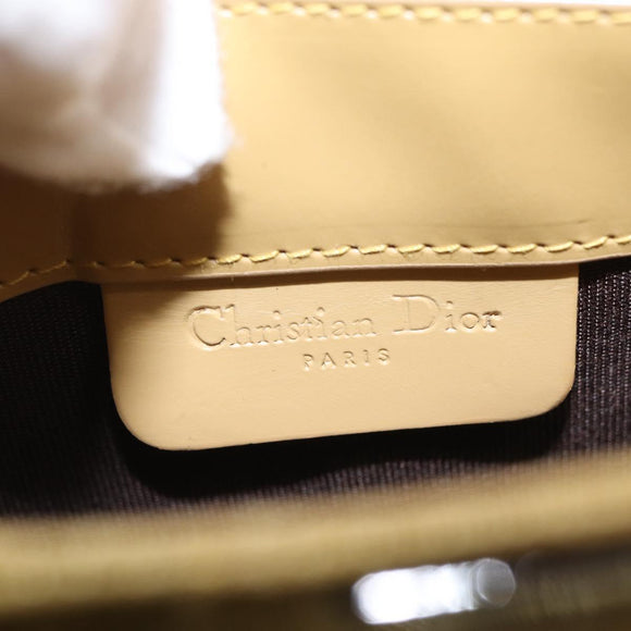 Christian Dior Hand Bag Nylon Beige Silver Auth bs37705