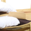 Christian Dior Hand Bag Nylon Beige Silver Auth bs37705-25