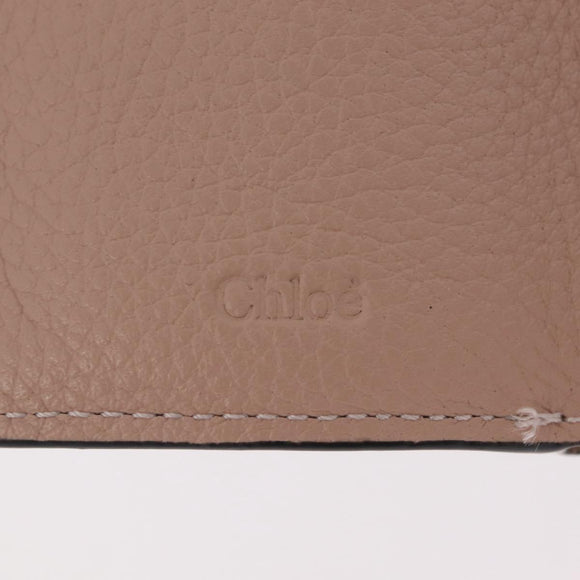Chloe Alphabet Trifold Wallet Leather Pink Gold Auth bs37708V
