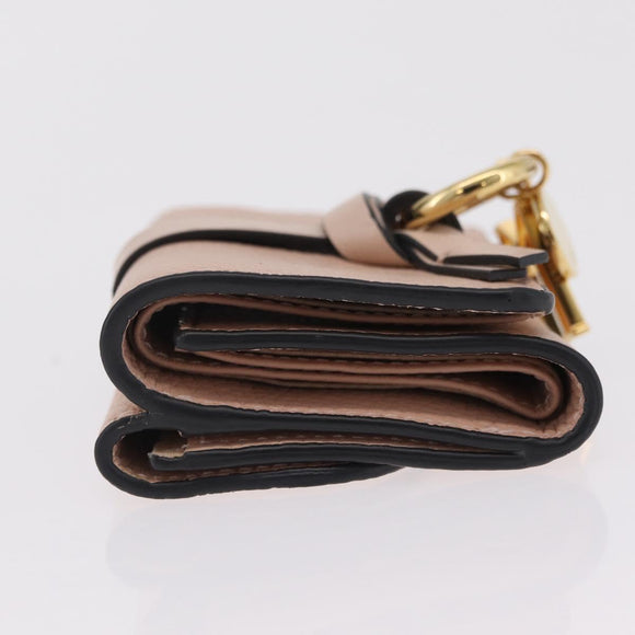 Chloe Alphabet Trifold Wallet Leather Pink Gold Auth bs37708V