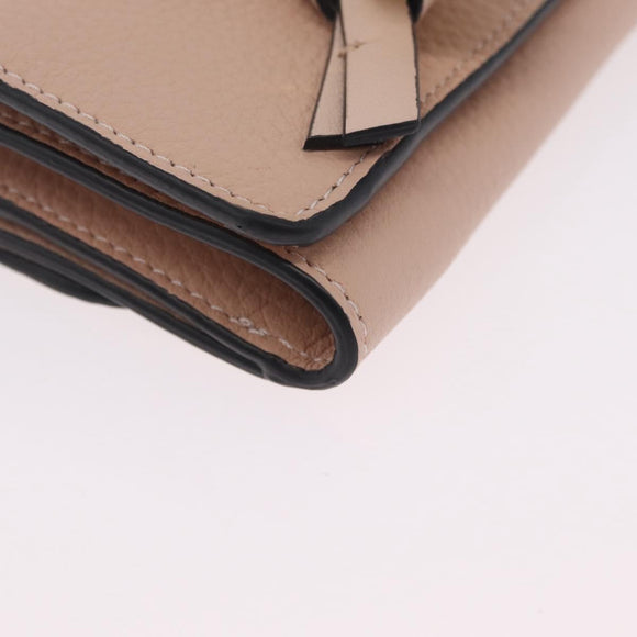 Chloe Alphabet Trifold Wallet Leather Pink Gold Auth bs37708V