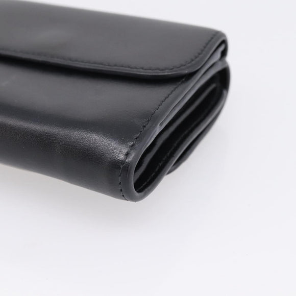 Chloe C Trifold Wallet Leather Black Gold Auth bs37709A