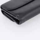 Chloe C Trifold Wallet Leather Black Gold Auth bs37709A-11