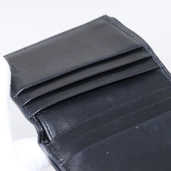 Chloe C Trifold Wallet Leather Black Gold Auth bs37709A